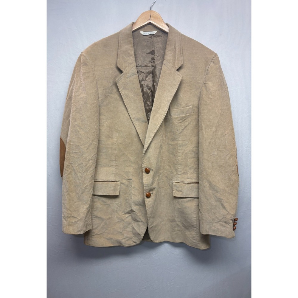 Sport Classics By Levi Strauss Co Corduroy Blazer Mens Tan Patches 44 L Vintage